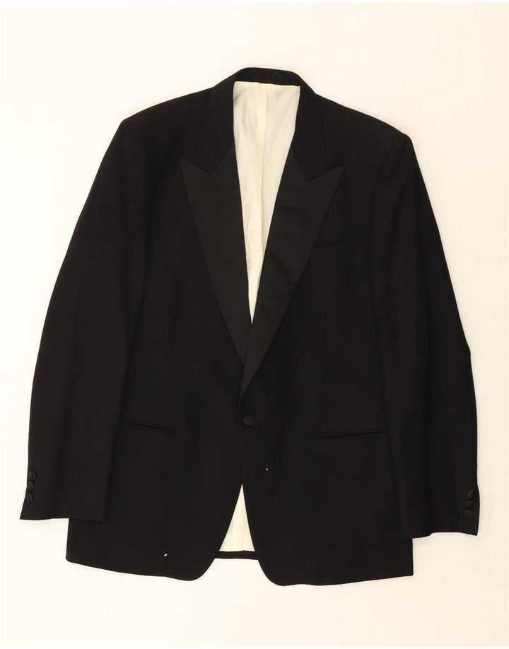 Jaqueta blazer masculina Lebole com 1 botão IT 50 grande lã preta