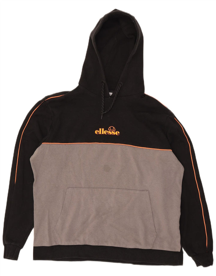 Ellesse moletom com capuz masculino médio preto colorblock algodão