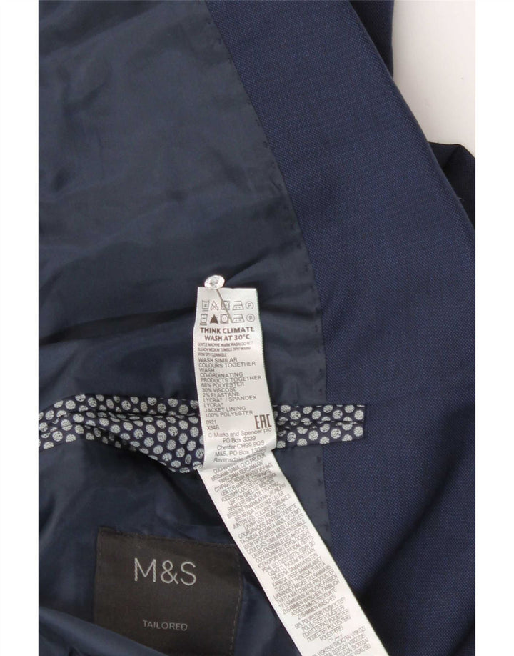 Jaqueta blazer masculina sob medida de 2 botões Marks & Spencer Reino Unido 42 grande azul marinho