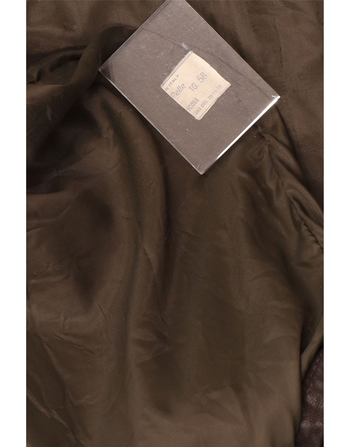 Jaqueta de couro masculina VINTAGE Reino Unido 40 grande couro marrom