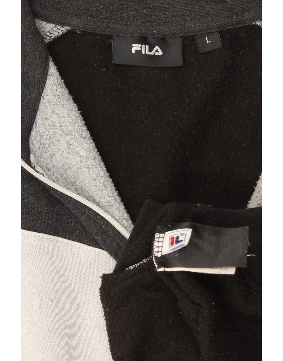Fila Mens Tracksuit Top Jacket Grande Algodão Colorblock Preto