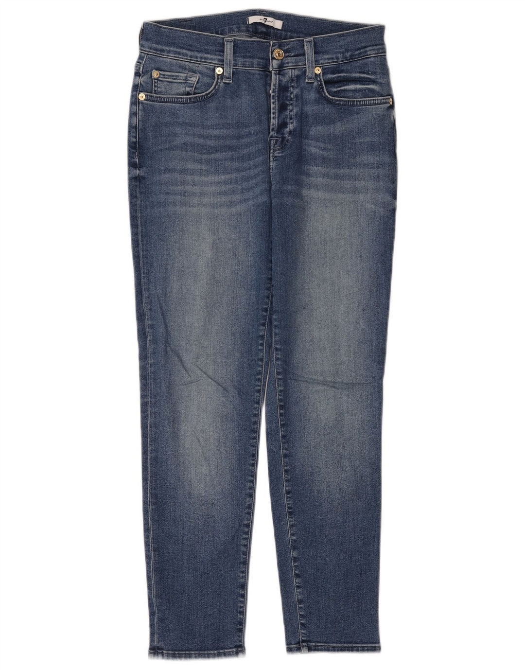 7 For All Mankind Jeans feminino slim W32 L27 algodão azul