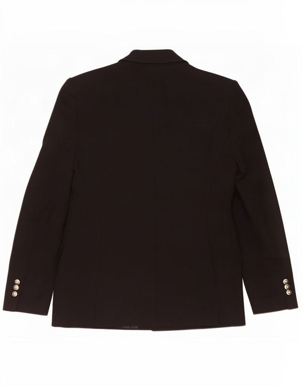 Jaqueta blazer feminina Zara com peito duplo Reino Unido 12 poliéster preto médio