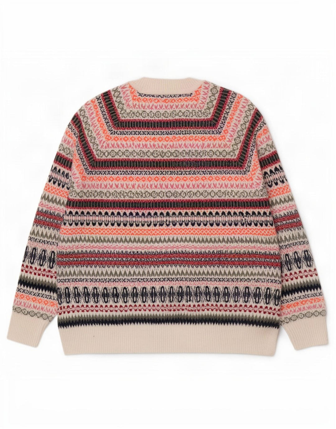 Suéter masculino Marks & Spencer com gola canoa grande multicolorido Fair Isle