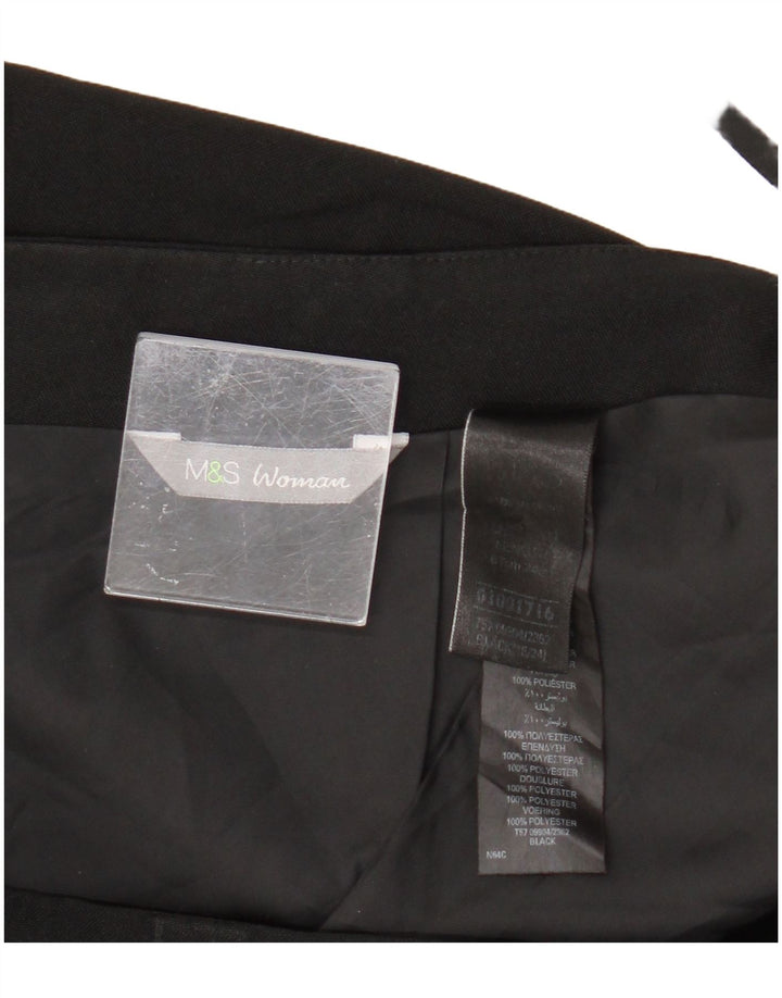 Saia lápis feminina Marks & Spencer Reino Unido 18 XL W34 poliéster preto