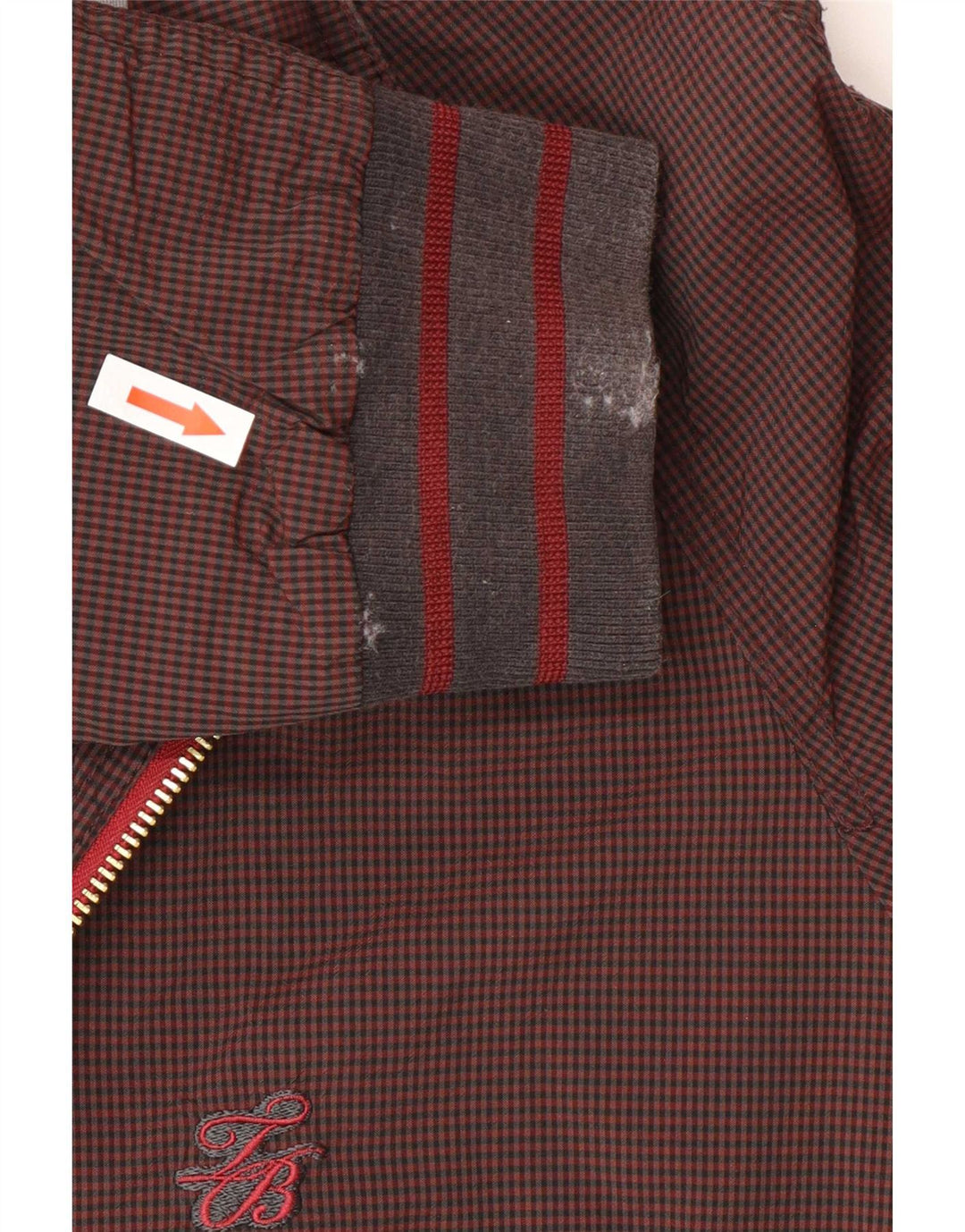 Jaqueta bomber masculina Ted Baker tamanho 4 grande xadrez marrom