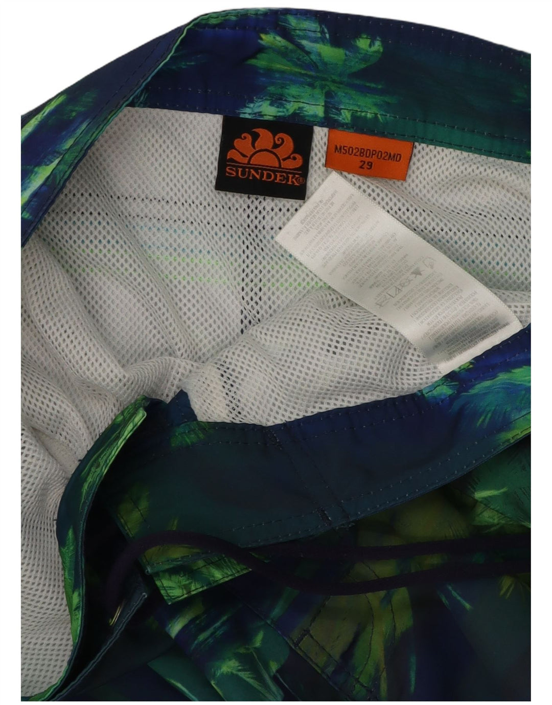 Shorts de natação masculino Sundek pequeno azul marinho tie-dye poliéster