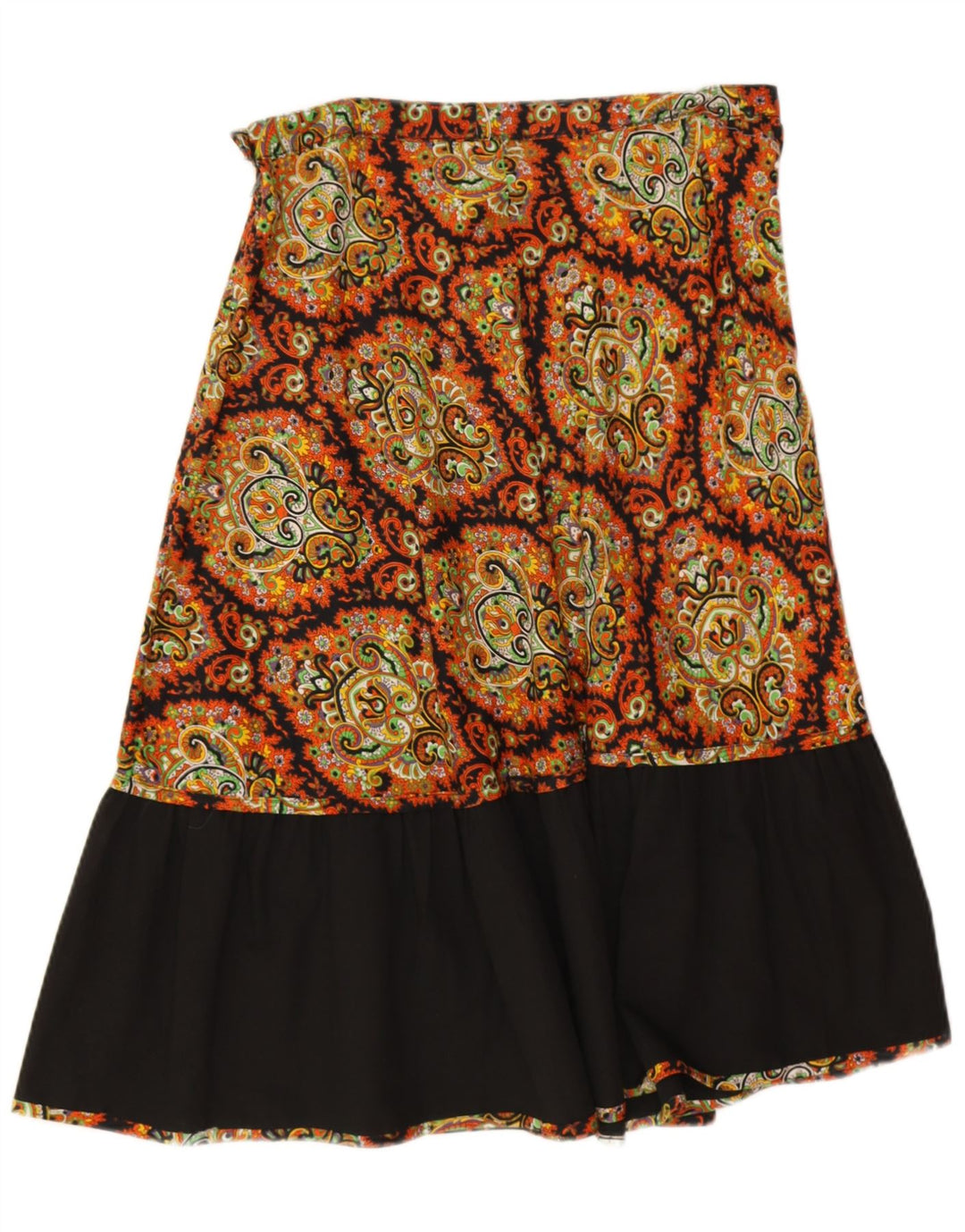 Saia vintage feminina linha A W30 média paisley multicolorida