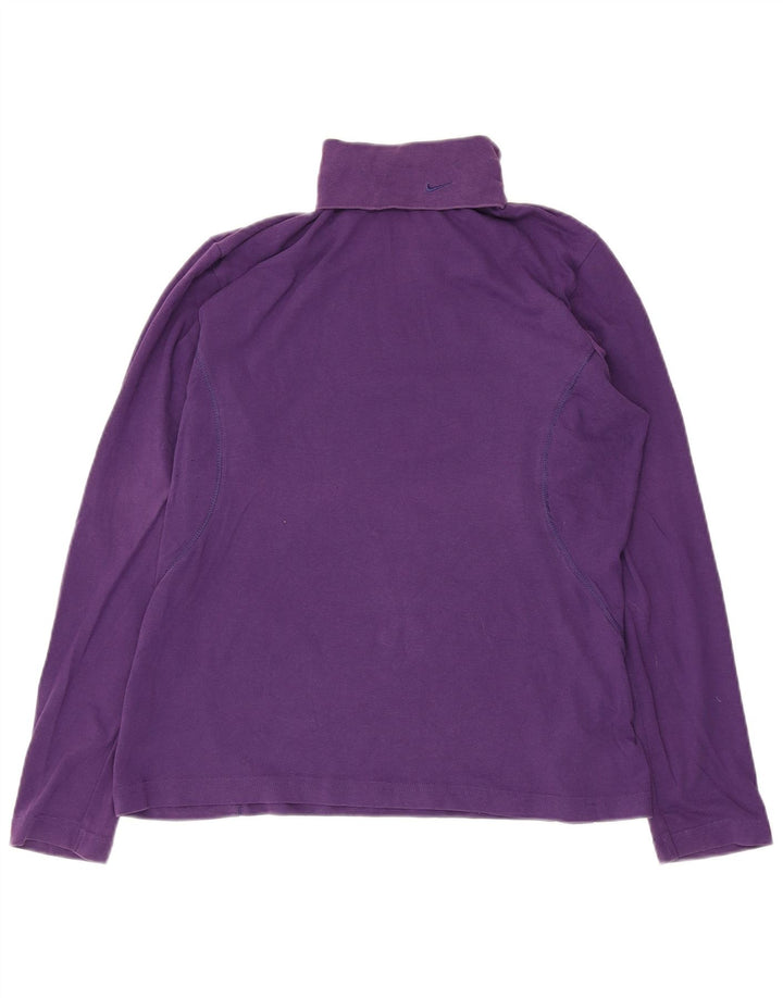 Nike feminino roll neck top manga comprida grande roxo