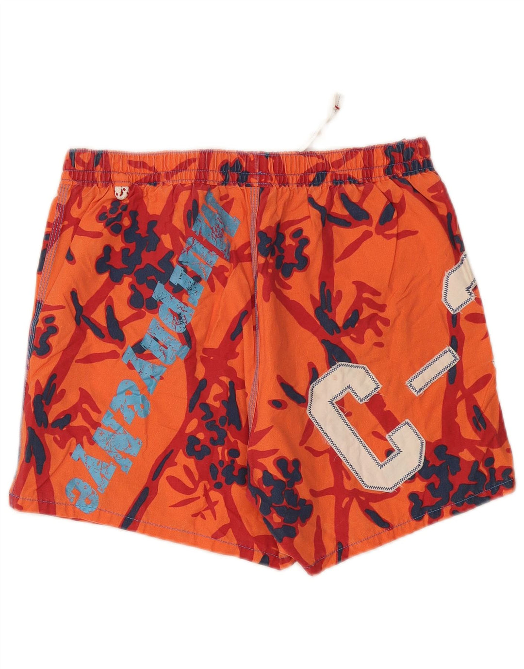 Murphy & Nye Shorts de natação masculino gráfico grande algodão laranja