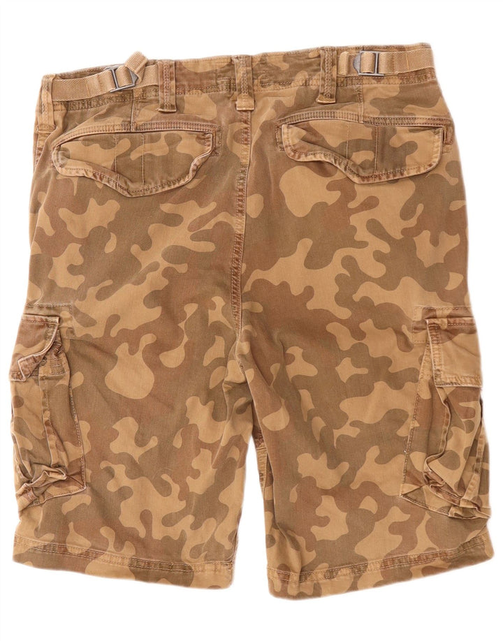 Shorts cargo masculino SUPERDRY W32 algodão camuflado marrom médio