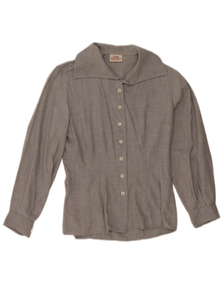 Camisa feminina Sisley IT 42 algodão cinza médio