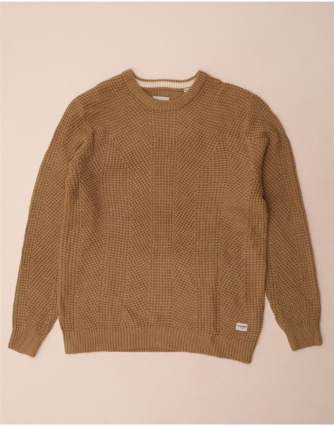 JACK & JONES Suéter masculino com gola redonda 2XL marrom acrílico