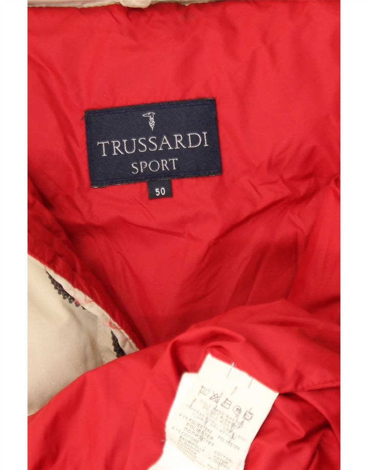 Jaqueta acolchoada masculina Trussardi IT 50 grande poliéster bege