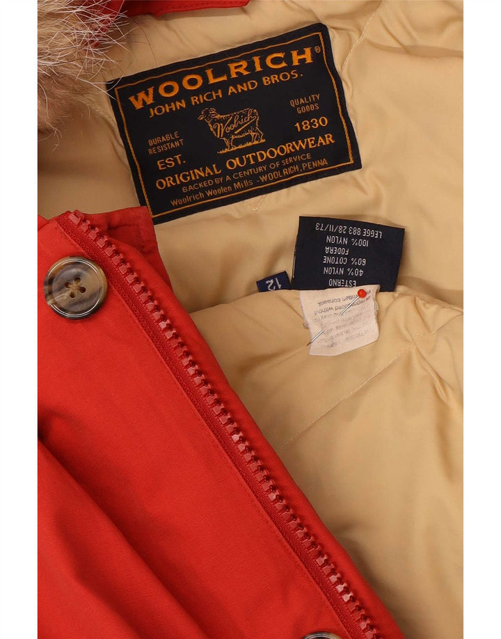 Jaqueta acolchoada com capuz Woolrich Boys 11-12 anos nylon vermelho