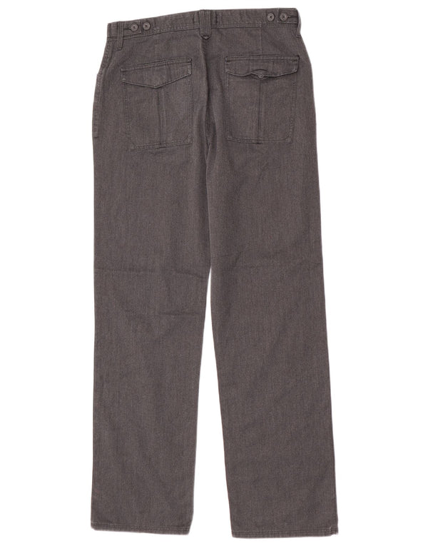 Calça masculina reta casual Marks & Spencer W32 L31 algodão cinza