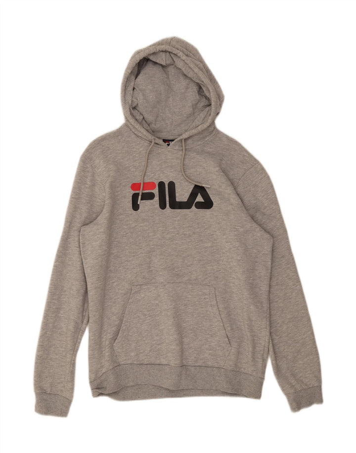 Fila Mens Graphic Hoodie Jumper Médio Algodão Cinza