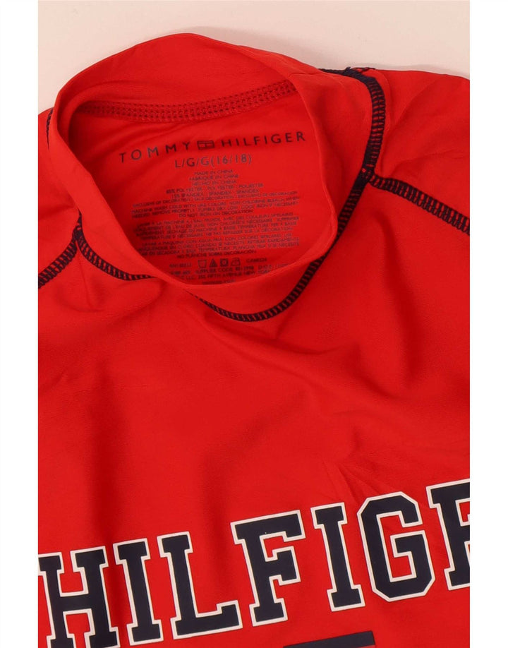 Camiseta Tommy Hilfiger Boys Graphic 15-16 Anos Grande Poliéster Vermelho