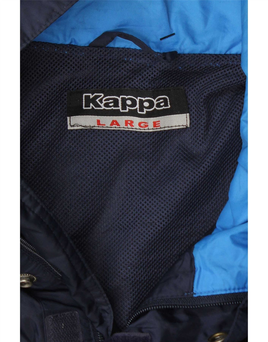 Jaqueta corta-vento masculina Kappa UK 40 grande bloco colorido azul marinho