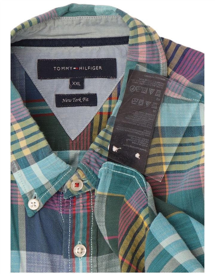 Camisa masculina TOMMY HILFIGER New York Fit 2XL algodão xadrez multicolorido