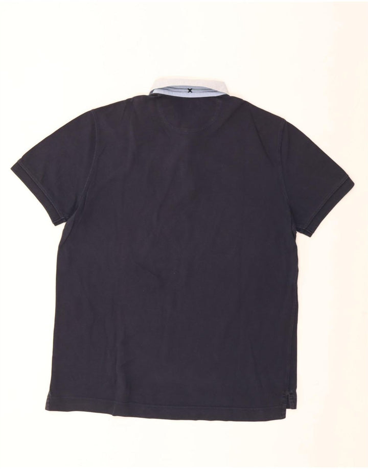 Camisa polo masculina Massimo Dutti grande azul marinho