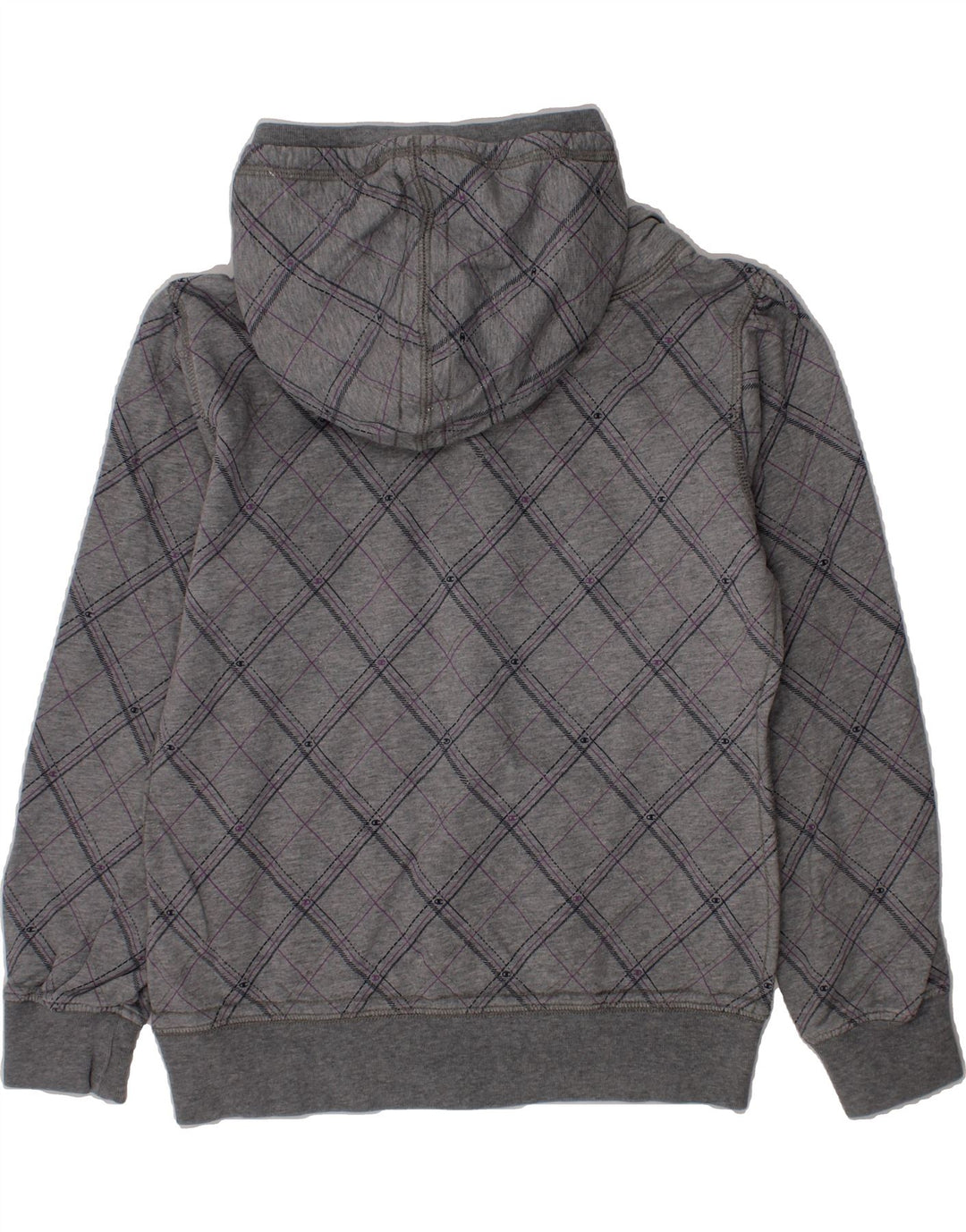 CHAMPION Girls Hoodie Jumper 11-12 Years Large  Grey Check Cotton Vintage Champion and Second-Hand Champion from Messina Hembry 