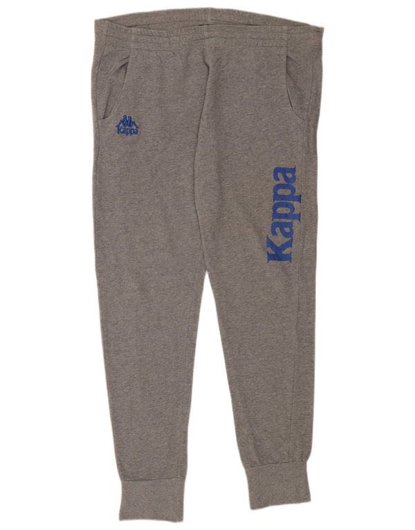 Kappa Calça de treino masculina gráfica Joggers 2XL algodão manchado cinza