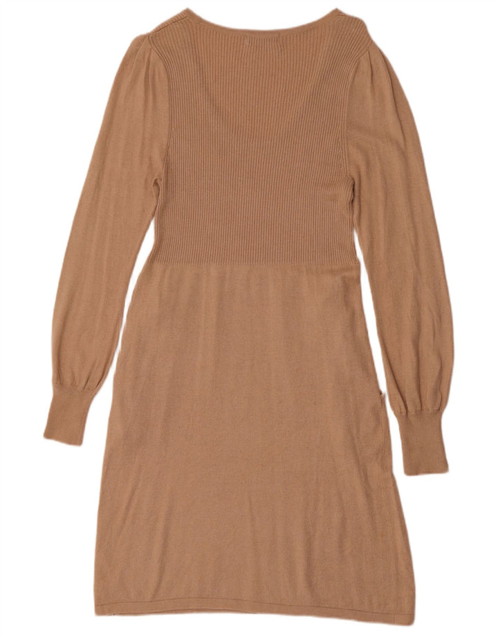 Vestido jumper feminino Marks & Spencer Reino Unido 14 viscose bege médio