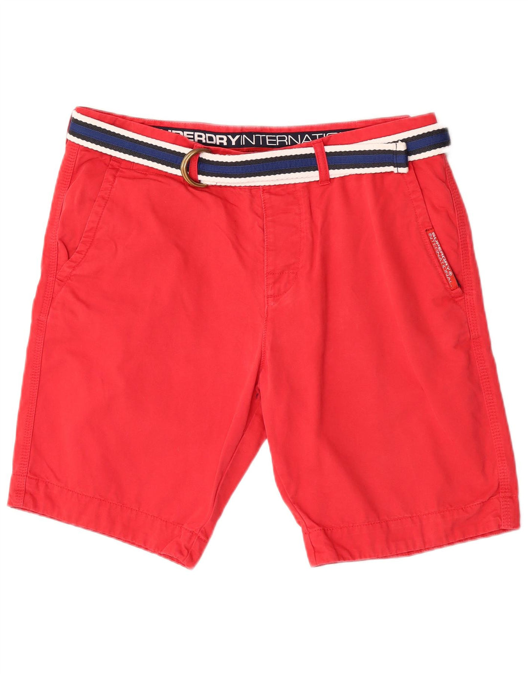 Superdry Mens Chino Shorts XL W36 Algodão Vermelho