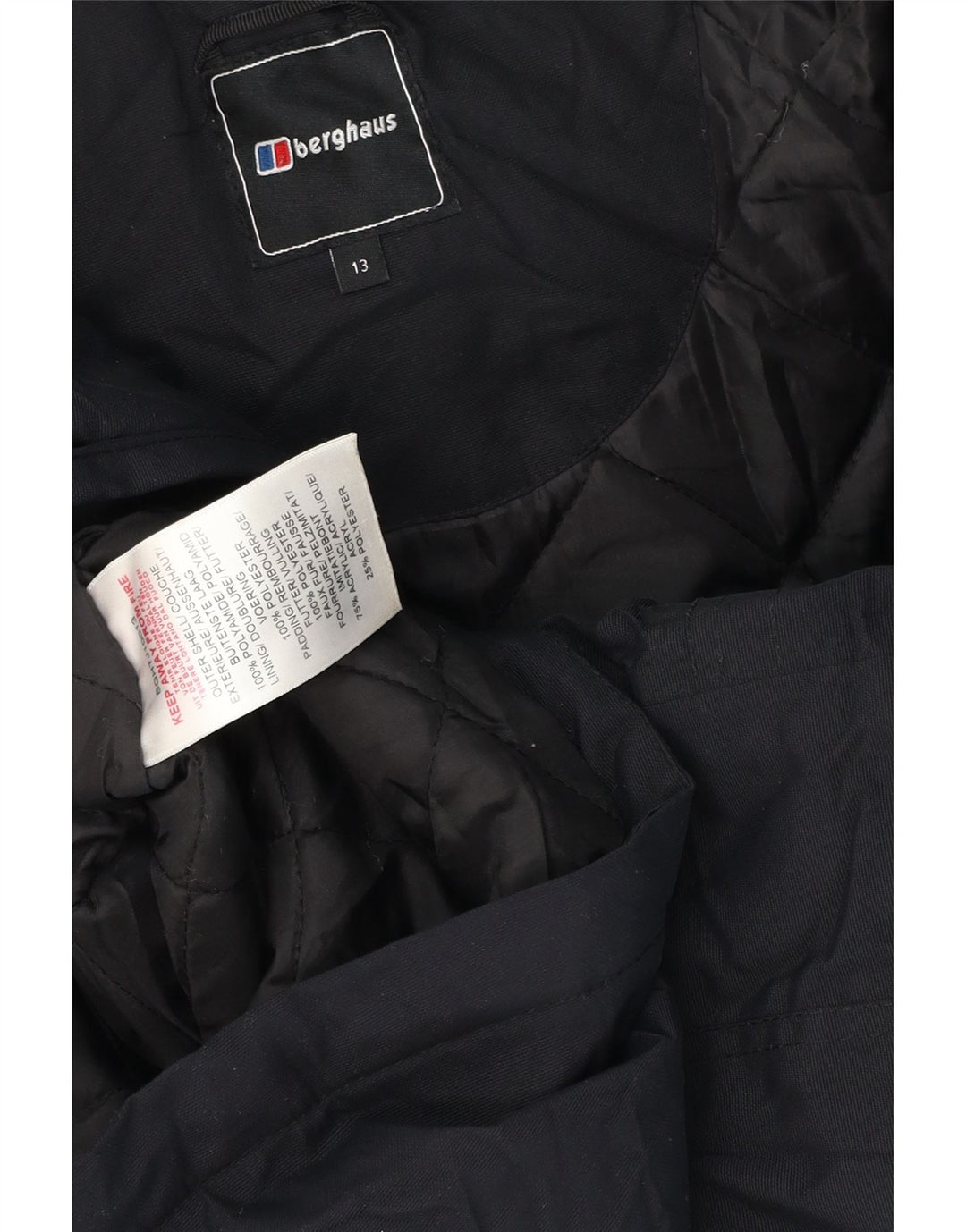 Casaco corta-vento com capuz para meninos Berghaus 12-13 anos preto poliéster