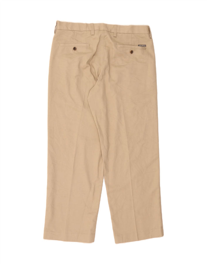 EDDIE BAUER Mens Straight Chino Trousers W34 L30 Beige Cotton Vintage Eddie Bauer and Second-Hand Eddie Bauer from Messina Hembry 