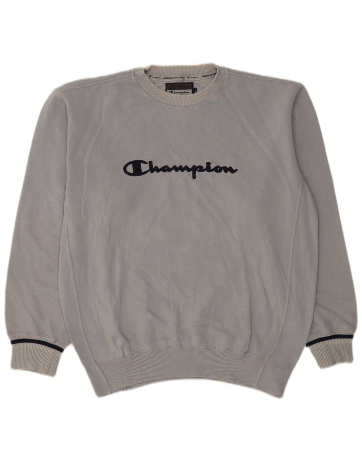 Champion moletom gráfico masculino jumper grande azul algodão clássico