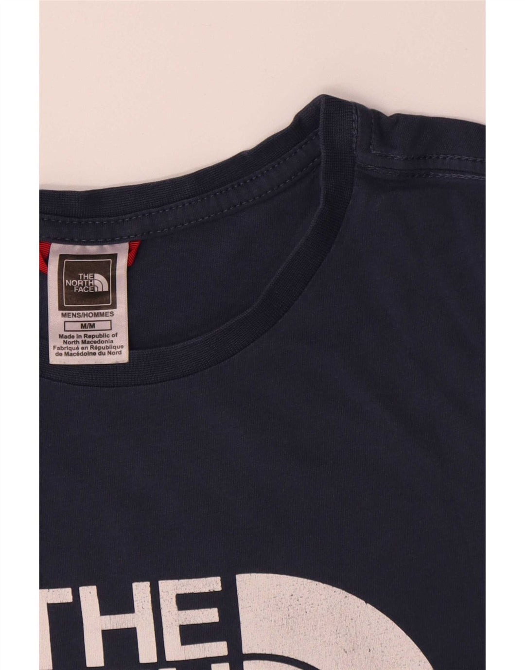 Camiseta gráfica masculina The North Face Top médio algodão azul marinho