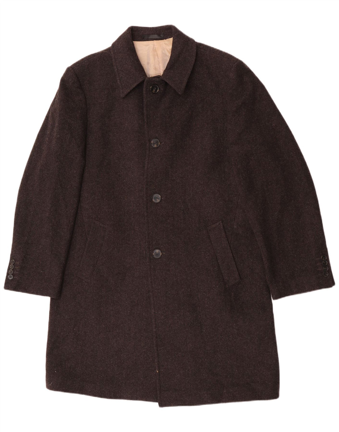 Sobretudo masculino Marks & Spencer UK 40 grande lã marrom