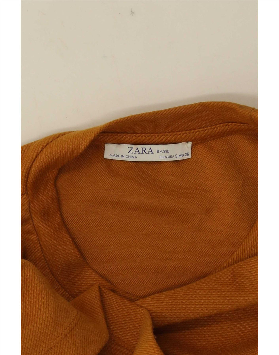 Top feminino Zara manga comprida UK 10 pequeno laranja