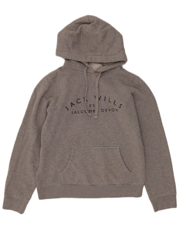 JACK WILLS Salcombe Devon moletom com capuz grande feminino Reino Unido 10 pequeno cinza