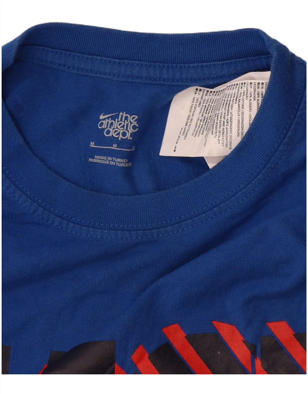 Camiseta Nike masculina gráfica Top médio algodão azul