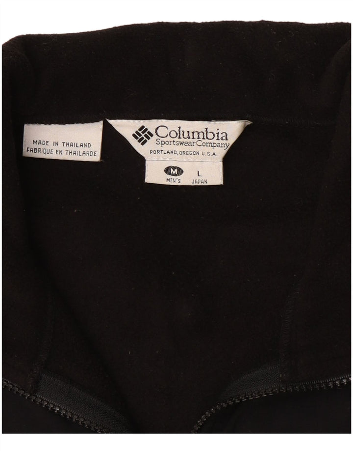 COLUMBIA Mens Titanium Fleece Jacket UK 38 Medium Black Colourblock