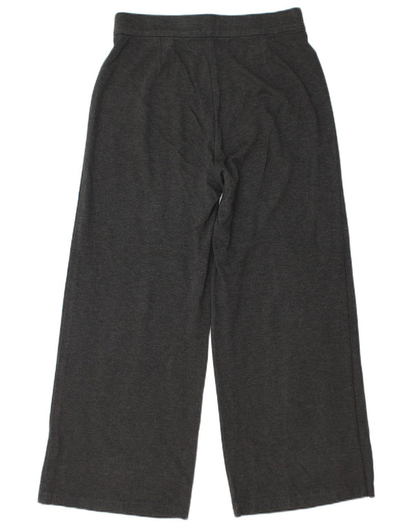 Calça feminina Marks & Spencer de perna larga Reino Unido 12 médio W30 L27 cinza viscose