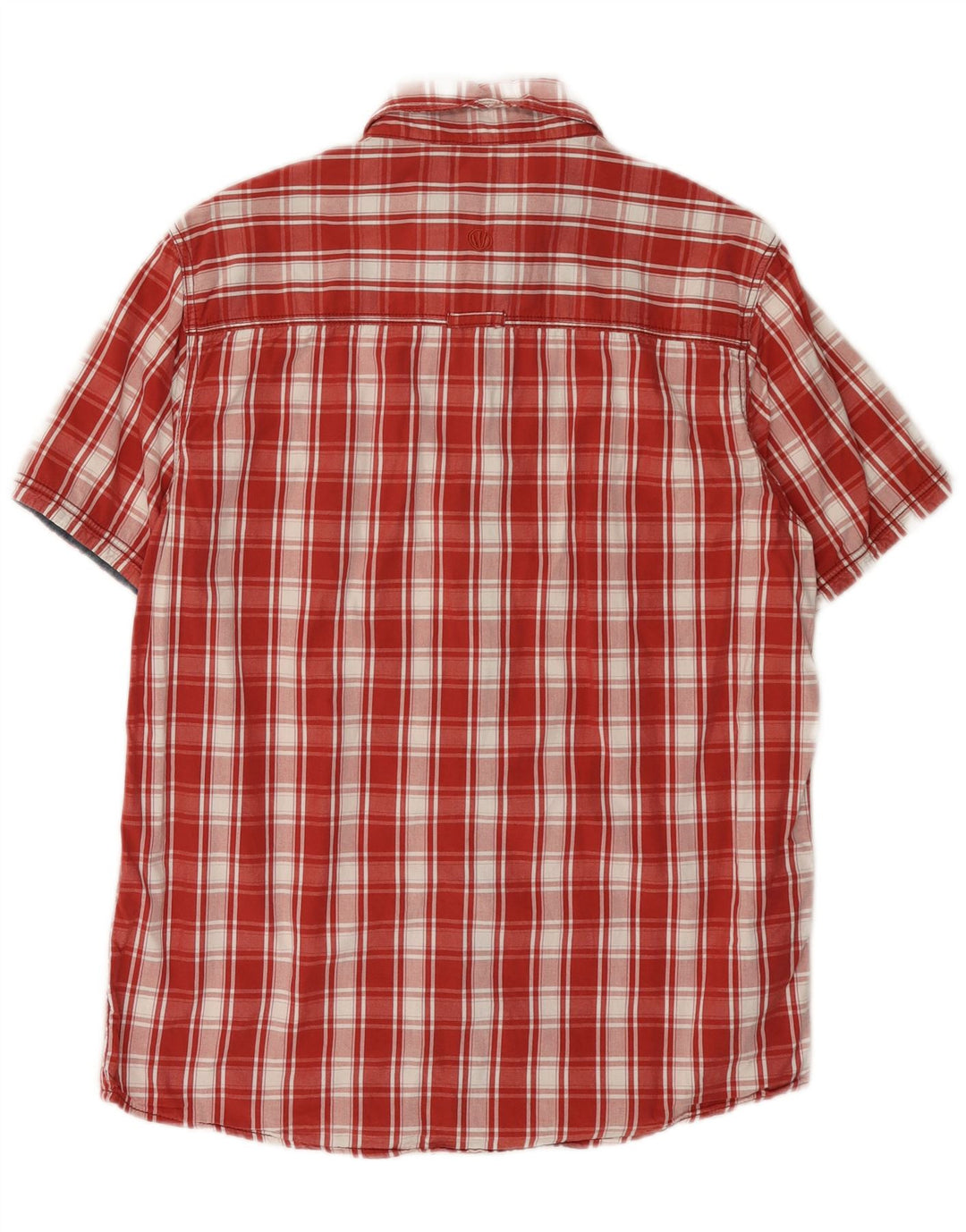 FAT FACE Camisa masculina de flanela de manga curta com ajuste clássico médio xadrez vermelho
