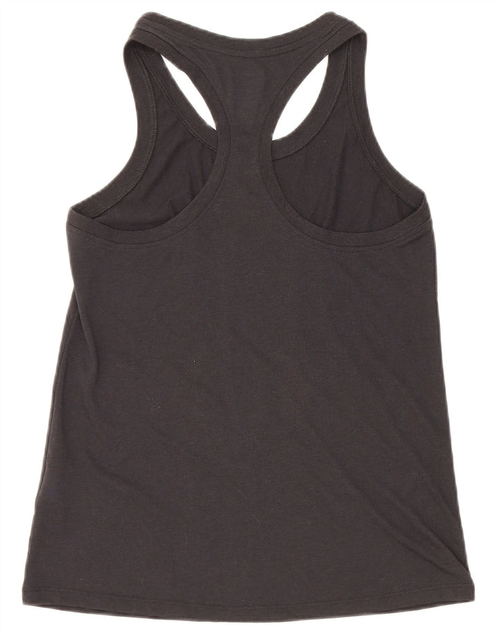 Colete gráfico Nike feminino Dri Fit Top UK 10 pequeno poliéster preto