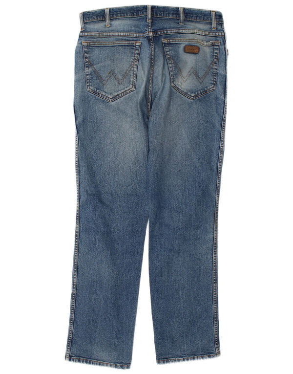 Wrangler Masculino Texas Distressed Straight Jeans W34 L32 Azul Algodão