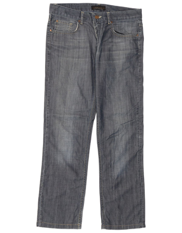 Zara Mens Straight Jeans EU 42 Grande W32 L30 Azul Algodão