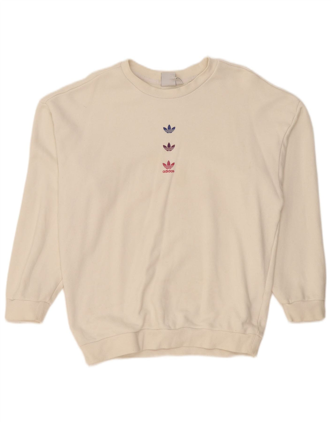 Adidas feminino gráfico oversized moletom jumper reino unido 10 pequeno off white