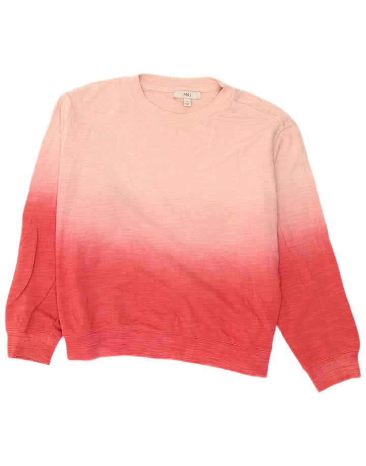 Suéter feminino Marks & Spencer Reino Unido 14 bloco colorido rosa médio