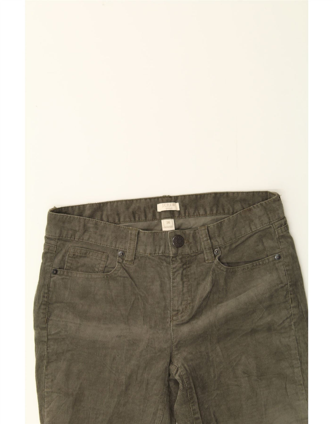 J. CREW Womens Slim Corduroy Trousers W30 L27 Khaki Cotton Vintage J. Crew and Second-Hand J. Crew from Messina Hembry 