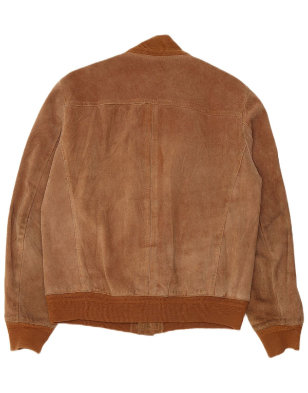 Jaqueta bomber masculina vintage de camurça IT 52 XL couro marrom