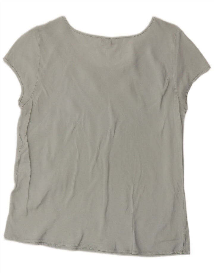 Blusa Feminina Balão Top EU 38 Seda Cinza Médio
