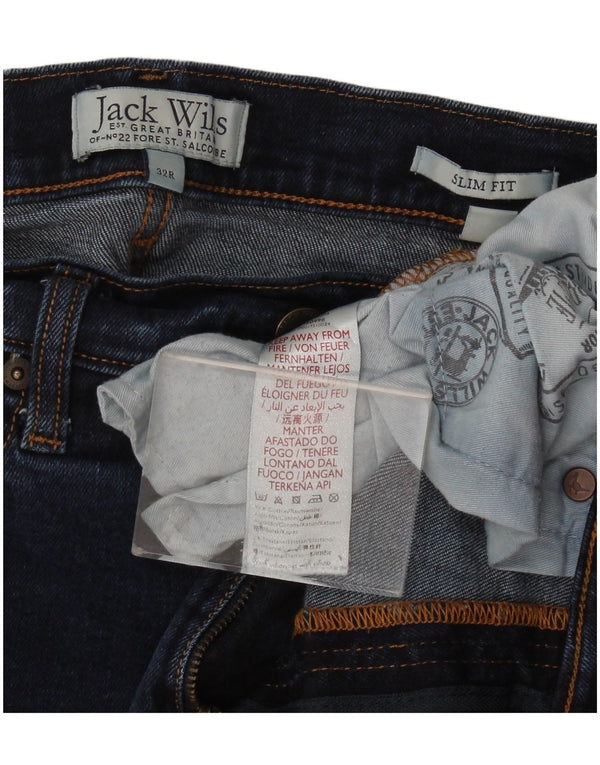 Jack Wills Mens Jeans Slim W32 L28 Azul Marinho Algodão