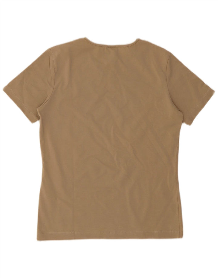 Camiseta feminina Trussardi UK 14 grande bege